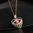 thumbnail image 4 of Bestselling Titanium Steel Clavicle Chain Necklace with Colorful Zircon Evil Eye Pendant, 4 of 9