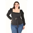 thumbnail image 1 of Blusa escote cuadrado Roman Fashion /Tallas Extras, 1849 (Negro) negro 42, 1 of 6