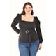thumbnail image 1 of Blusa escote cuadrado Roman Fashion /Tallas Extras, 1849 (Negro) negro 42, 1 of 6