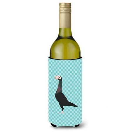 

Carolines Treasures BB8119LITERK English Carrier Pigeon Blue Check Wine Bottle Beverge Insulator Hugger