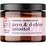 Myo-Inositol & D-Chiro Inositol Powder for Menstrual Cycle & Ovarian Health Support | 40:1 Ratio | 2.17 oz, 30 Servings