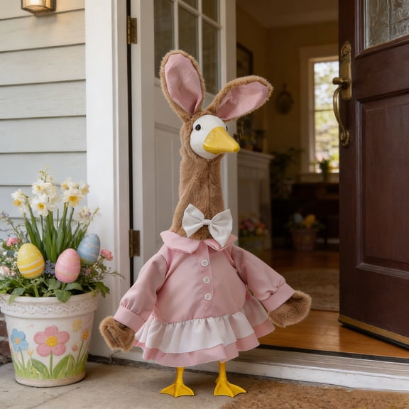 Easter Bunny Dog Costume Cute Pink 3D Standing Soft Plush Pet Outfit For Small Medium Dogs And Cats Ideal For Holiday Photos And Family Gatherings