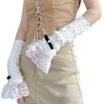 thumbnail image 2 of YooGuoGuo Cute Y2K Bowknot Lace Arm Warmers Kawaii Half Finger Adorable Glove for Teen Girl Gyaru Arm Sleeve Harajuku, 2 of 6