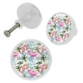 thumbnail image 2 of 4 Pcs Flamingo Knobs for Kitchen Cabinet Cupboard Dresser Bookcase Drawer Pulls Handles Round Home Decor, 2 of 5