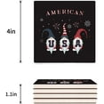 thumbnail image 3 of FMSHPON Independence Day Gnomes Set of 6 Coaster for Drinks, Absorbent Ceramic Stone Coasters Cup Mat with Cork Base for Home Kitchen Room Coffee Table Bar Decor, 3 of 4