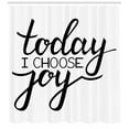 thumbnail image 3 of Ambesonne Choose Joy Shower Curtain, Wise and Encouraging, 69"Wx70"L, Charcoal Grey and White, 3 of 3