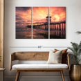 thumbnail image 3 of Elephant Stock Mystical Huntington Pier Wall Art - Horizontal Multi Panel Canvas - Living Room Wall Decor - Nautical Multi Panel - Orange And Brown Decor - 50" x 32", 3 of 8
