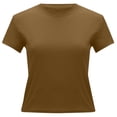 thumbnail image 5 of Aihuaihua Basic Tees for Women Spring Summer Outfits Tops 2026 Short Sleeve Crewneck Slim Fit T Shirts Brown XXL, 5 of 6