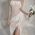 thumbnail image 2 of Women's Lingerie Lace Dress Sexy Mesh Nightdress V Neck Nightgown Side Slit Nightgown, 2 of 5