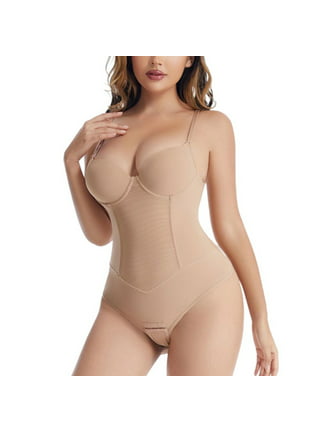 Herrnalise One Piece Body Shaper for Women Firm Tummy Compression Bodysuit  Shaper with Butt LifterHigh-Waisted Body-Shaping Sling Corset with Chest  Support White 