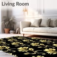 thumbnail image 2 of ODIKA 3'x5' Machine Washable Non-Slip Area Rug, Abstract Botanical Vine with Metallic Highlights High Traffic Rug with Pad, Black, 462805, 2 of 8