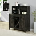 thumbnail image 2 of Home Source Bar Cabinet with Wine Rack in Charcoal Finish, 2 of 3