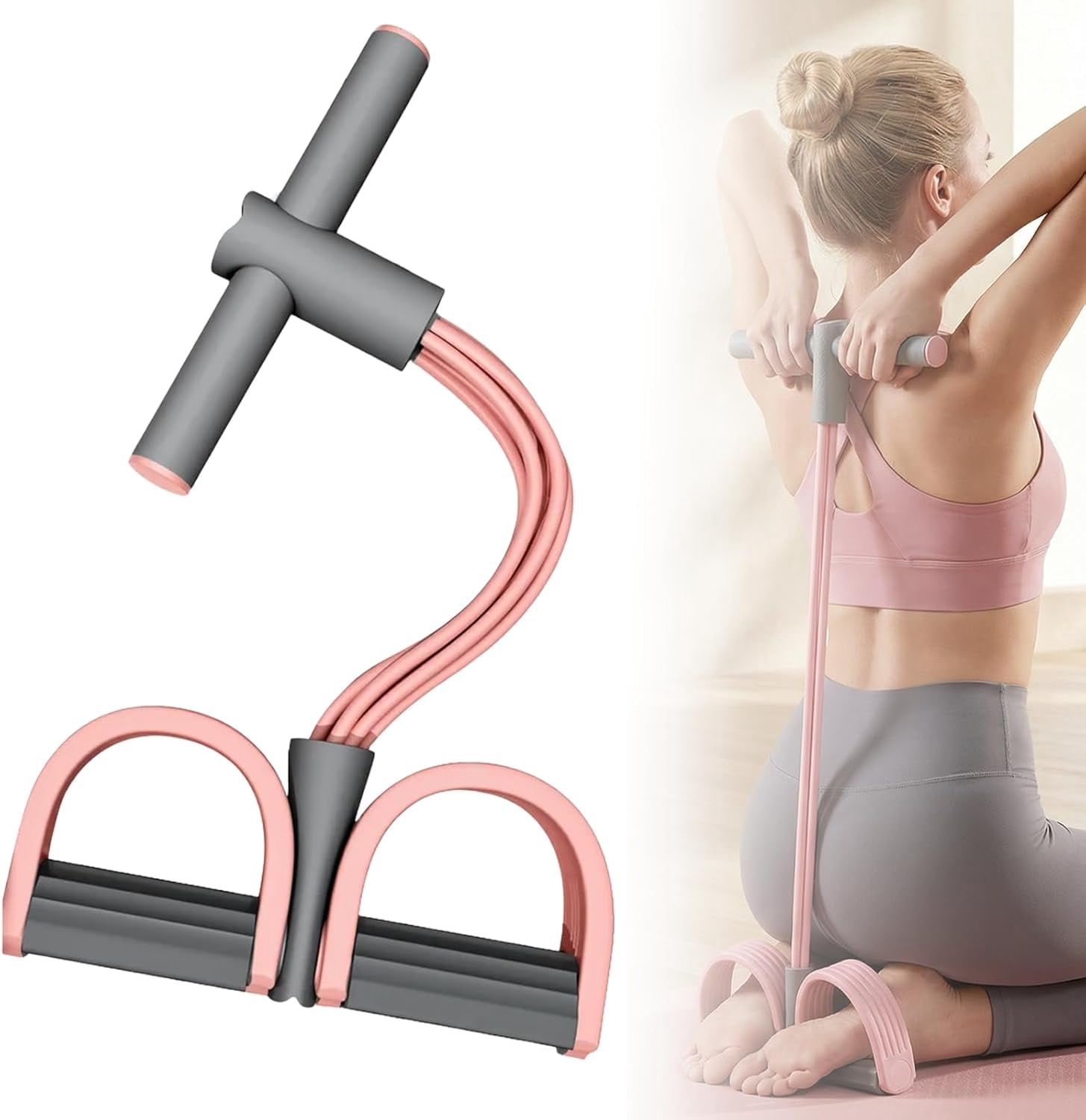 Pedal Resistance Bands with Handles, Multifunction Elastic Yoga Resistance Band,Foot Pedal Resistance Band,Yoga Elastic Exercise Bands