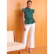 thumbnail image 2 of Blusa Peplum Allegra K Volante Fruncido Manga De Aleteo Verde S, 2 of 6