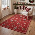 thumbnail image 5 of KUETH 2'x5' Christmas Machine Washable Runner Rug, Non-Slip Rugs for Kitchen, Hallway and Entryway, Red, 5 of 8