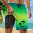 thumbnail image 2 of MuXiKeJi Clothes Men's Swim Trunks Elastic Waist Drawstring Quick-Dry Beach Shorts 5 Inch Inseam Side Pockets Bathing Suit Boardshorts, 2 of 3
