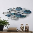 thumbnail image 3 of Danya B. School of Fish Blue and Silver Tone Modern Metal Wall Art, 3 of 3