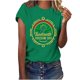 thumbnail image 1 of Tops de Manga Corta para las Mujeres de Ajuste Suelto, Día de la Independencia Negro Impreso, Cuello Redondo Suelto Superior, 1 of 4