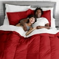 thumbnail image 4 of Bare Home Ultra-Soft Premium 1800 Series Goose Down Alternative Comforter Set - Hypoallergenic - All Season - Plush Fiberfill, Twin Extra Long (Twin/Twin XL, Red), 4 of 6