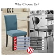 thumbnail image 3 of Estilo moderno, acento elegante–Juego de 2 sillas de comedor Parsons tapizadas,ribete de tachuelas, cojín acolchado, ideales para comedor o cocina.Color:azul.Especificaciones: set 2 piezas, arpillera., 3 of 8