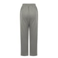 thumbnail image 5 of jtjvou High Waist Straight Barrel Pants Elastic Drawstring Casual Comfy Summer Soft Breathable Regular Length Women's Trousers for Daily Workout Versatile Style Gray S, 5 of 7
