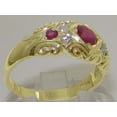 thumbnail image 3 of LBG 14k Yellow Gold Cubic Zirconia and Natural Ruby Womens Band Ring - Size 6.75, 3 of 6
