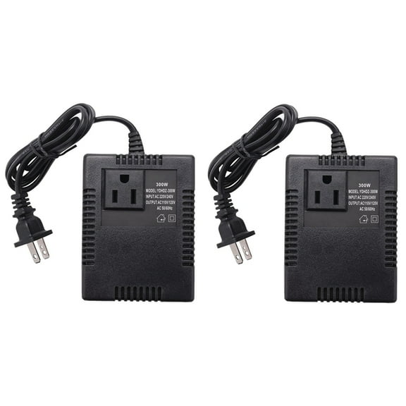 2X 300W 220/240V to 110/120V Ac Travel Voltage Transformer Converter Us Plug