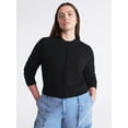 thumbnail image 2 of Scoop Women’s and Women's Plus Shrunken Cardigan Sweater, Midweight, Sizes XS-4X, 2 of 6