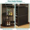thumbnail image 3 of Advwin 4-Tier Mini Fridge Stand, Adjustable Kitchen Bakers Rack, Industrial Style Freestanding Utility Storage Shelf for Living Room, Dorm, Office, Bar, Gray, 3 of 9