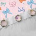 thumbnail image 4 of Homewish Ribbon Bow Tie Blackout Curtains Set of 2 (52x84 Each),Polka Dots Bowknot Window Curtains,Pink Blue Orange Curtains and Drapes For Teens,Luxury Bedroom Decor, 4 of 6