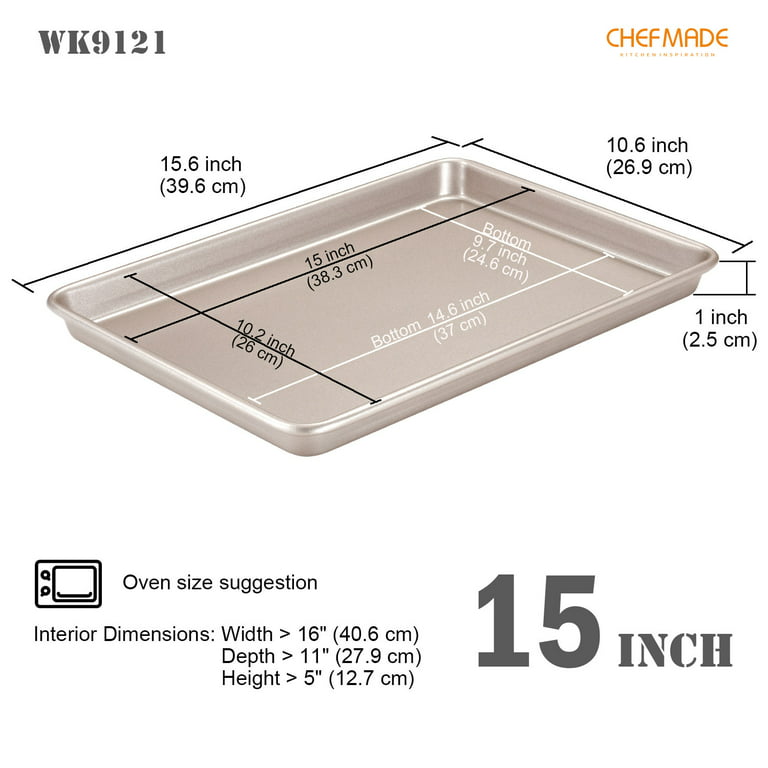 CHEFMADE 17-Inch Baking Sheet Pan, Non-Stick Carbon Steel Rimmed