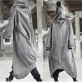 thumbnail image 2 of Unisex Long Sleeve Hooded Nazgul Long Coat Zipper Closure Fleece Lined Long Hoodie-yezi, 2 of 5
