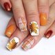 thumbnail image 1 of Uñas postizas BSBTBZ de otoño con hoja de arce, naranja y brillo, 1 of 7