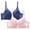 Blue, variant on SBYOJLPB Plus Size Everyday Bras 2PC Women Leopard-Print Front Buckles Underwear No Steel Close Bra Black 34D
