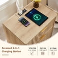 thumbnail image 3 of KeyWhat 23" Fluted 2-Drawer Nightstand Set of 2 with Charging Station & Curved Edges, 3 of 9