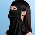 thumbnail image 4 of Couvre-visage Léger et Respirant avec Protection Solaire, Cagoule Ajustable avec Rabat de Nuque et Bouclier UV, Capuche Portable pour Vélo Randonnée Pêche Course Golf, Noir, 4 of 6