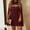 Wine, variant on NTACZA Women Dress Hollowout Mock Neck Sparkly Bodycon Dress Cocktail Ladies With Cape Sleeveless Mini Dress L