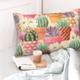 thumbnail image 4 of Honeii Succulent And Cactus Print Pillow Cases,Plush Throw Pillow Covers,Decorative Pillowcase for Sofa, Couch, Living Room-14"x20", 4 of 6