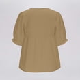 thumbnail image 6 of Button Down Short Sleeve Shirts for Women Round Neck Loose Casual Summer Tops, 6 of 8
