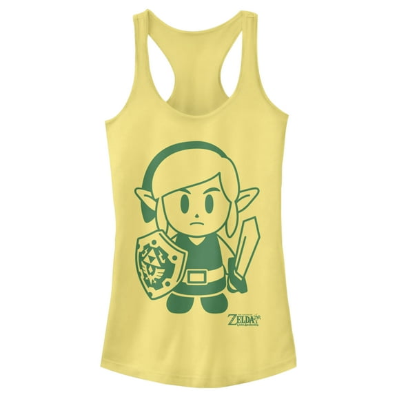 Junior's Nintendo Legend of Zelda Link's Awakening Sleek Avatar  Racerback Tank Top Banana Small