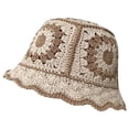 thumbnail image 1 of Chapeaux Seau Polyvalents pour Femmes - Chapeau de Pêcheur Rétro Tricoté Color Block Respirant Quotidien, 1 of 2