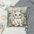 thumbnail image 2 of COMIO  Happy Easter Buffalo Plaid Rabbit Pink Throw Pillow Cover,  Eucalyptus Leaves Hello Spring Cushion Case Decoration for Sofa Couch Set of, 2 of 5
