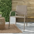 thumbnail image 3 of Pemberly Row 3-Piece Outdoor PE Wicker / Rattan Bistro Set in Natural, 3 of 6