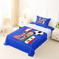 thumbnail image 5 of Erosebridal Cartoon Soccer Trophy Twin Sheet Sets,Western Football Sport Games Bedding For Kids Teens 3-Piece, 5 of 6