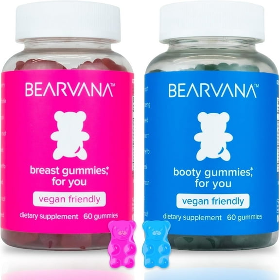 BEARVANA Top Support & Peach Support Combo pack Gummies, 120 Ct, Workout Aid, Fitness Supplement