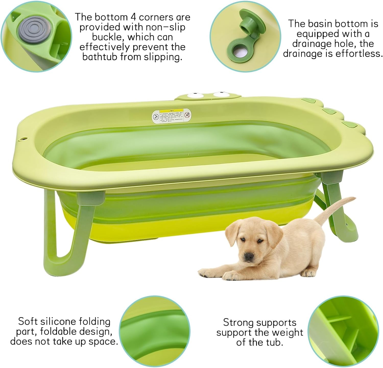 Faltbare Hundebadewanne Mit Halterung – Grau, Ergonomisch Für Kleine & Mittelgroße Hunde