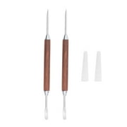 DIY Decorating 2PCS Stainless Steel Coffee Fancy Stitch Needle with Wooden Handle