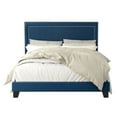 thumbnail image 3 of Home Design Ocala Queen Upholstered Panel Bed Frame with Padded Headboard and Sturdy Support, Denim Blue, Easy Assembly, 3 of 6