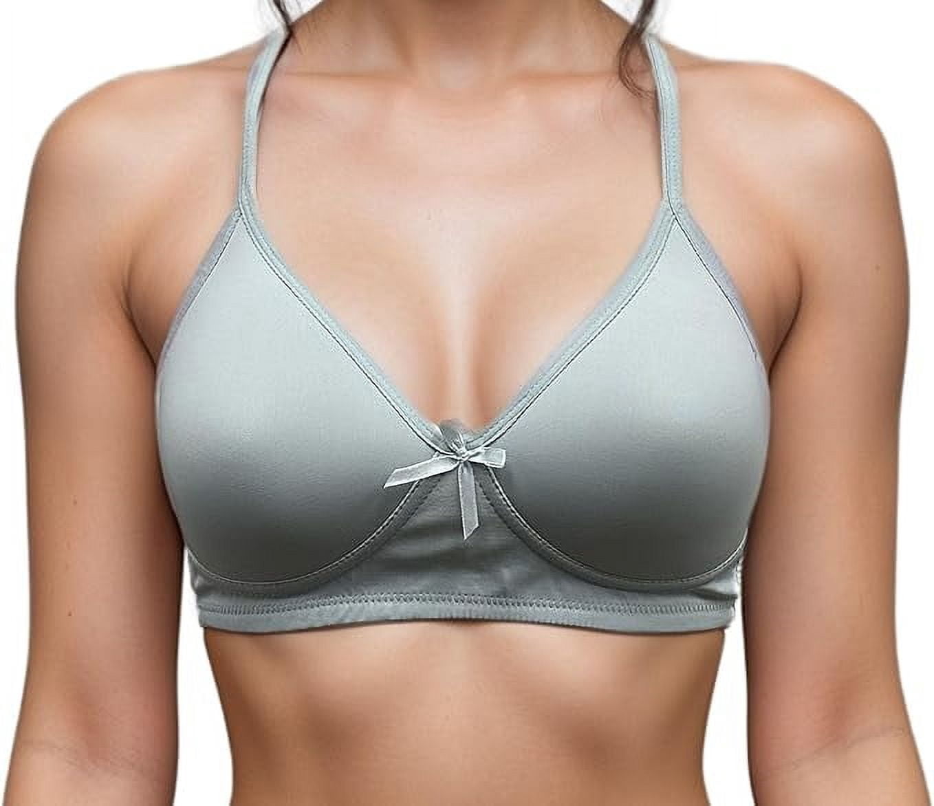 Iheyi 6 Pieces No Wire Full Cup Plain/Lace Light Padded Wire Free Bra A/B/C (36C)
