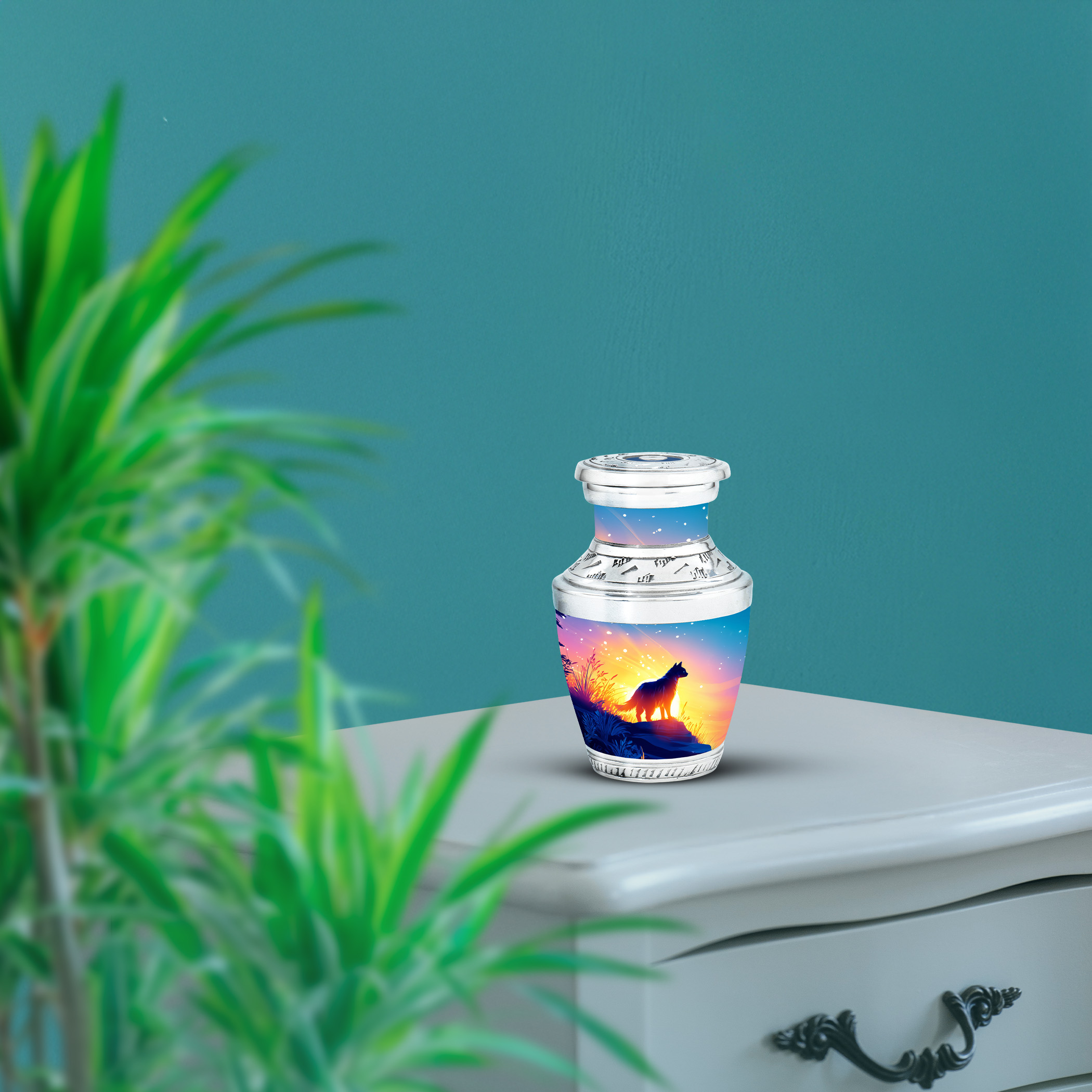 SABURIAL Cat Funeral Urns for Ashes - Human Remains for Mom & Dad - 3 Inch - Pack of 1 - Keepsakes Urn for Ashes - Cremation Burial Urn - Miniture Urns for Mom & Dad